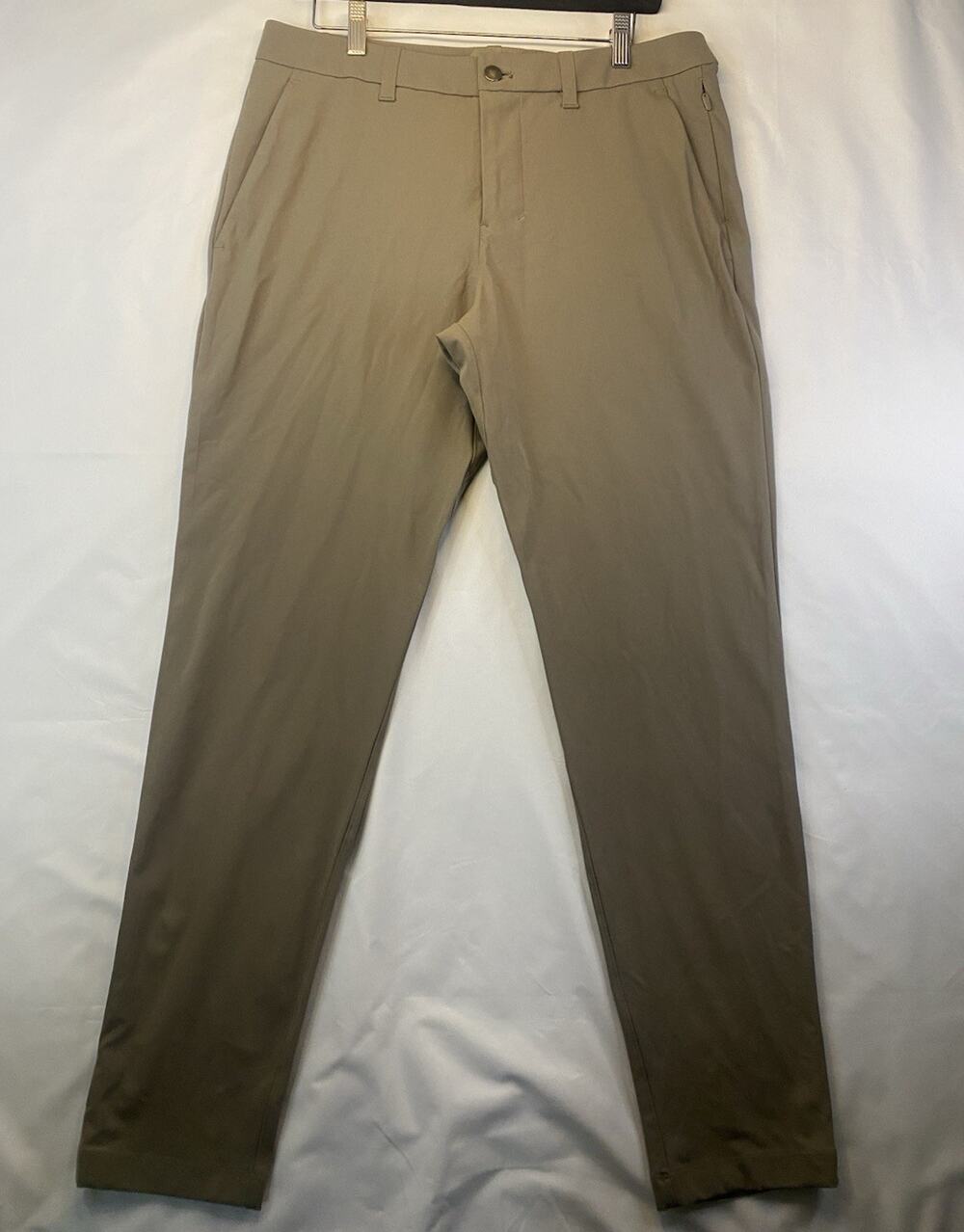 lululemon ABC Men's Slim Fit Beige Pants 32W Tapered Stretch Pockets